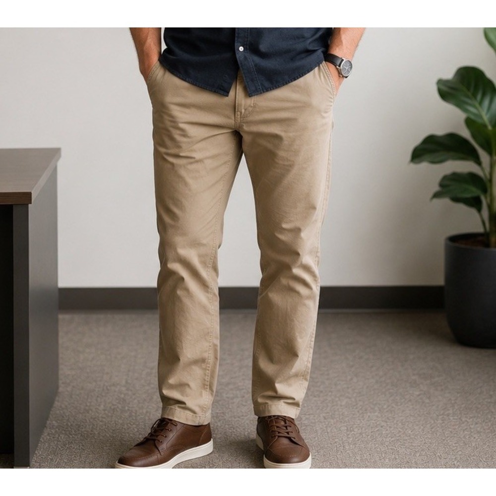 Denali Pants Mens 36X32 Tan Khaki Casual Chino Stretch Flat Front Straight EUC
